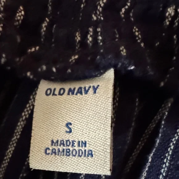 Old Navy Blue & White Striped Linen-Blend Jumpsuit – Size S - Picture 8 of 9